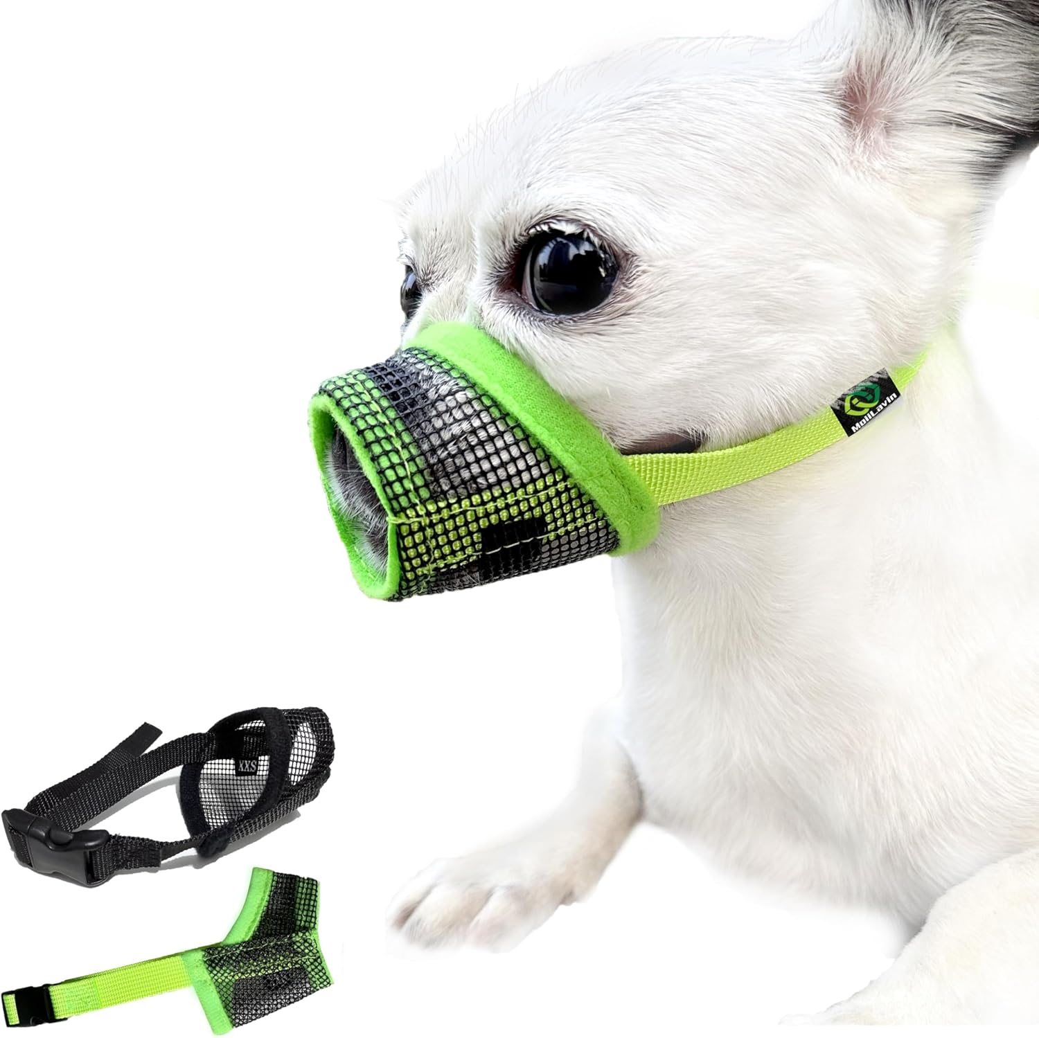 MoiiLavin Bozal para perros XS (paquete de 2) para perros pequeños con hocico largo, ajuste rápido para aseo ajustable, evita que muerdan, ladren y