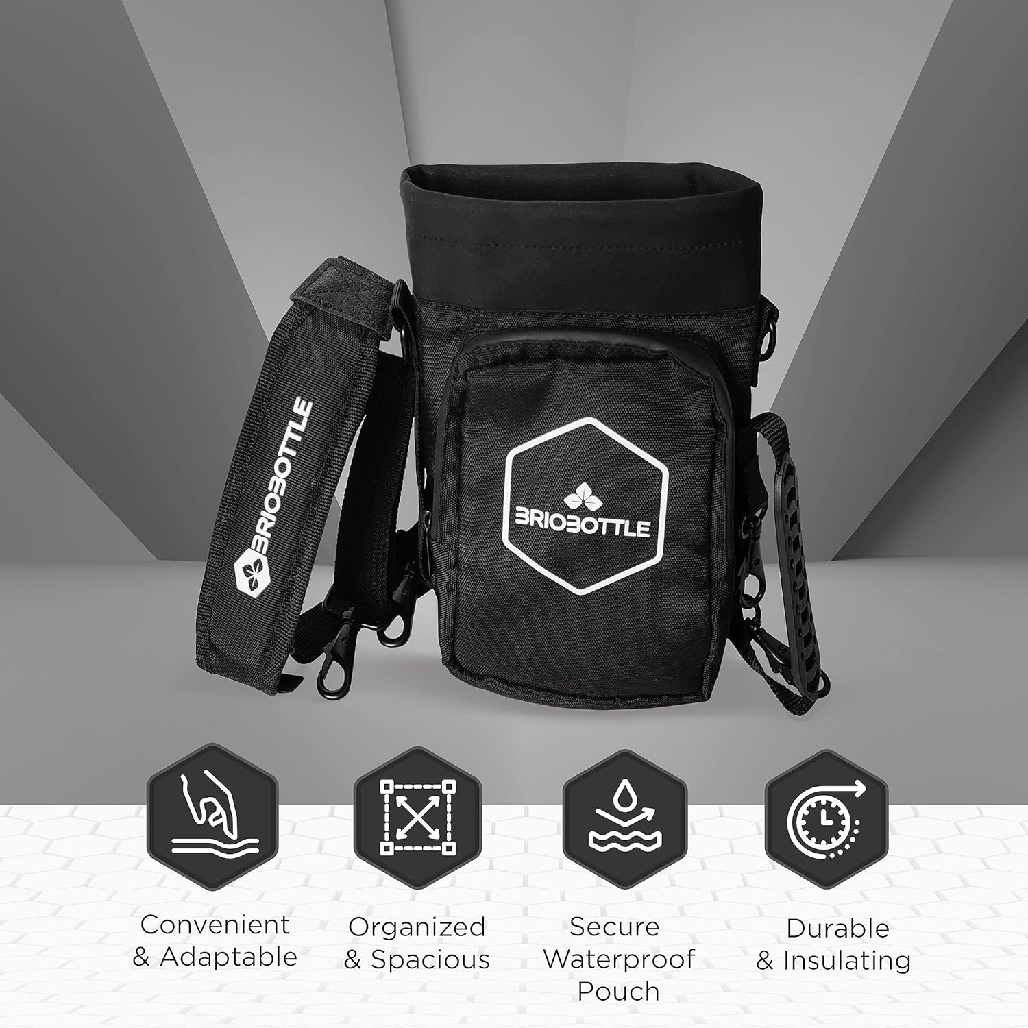 Correa para botella de agua – Bolsa de transporte para BrioBottle  de 64 oz – Correa de mano desmontable – Accesorios deportivos para senderismo,