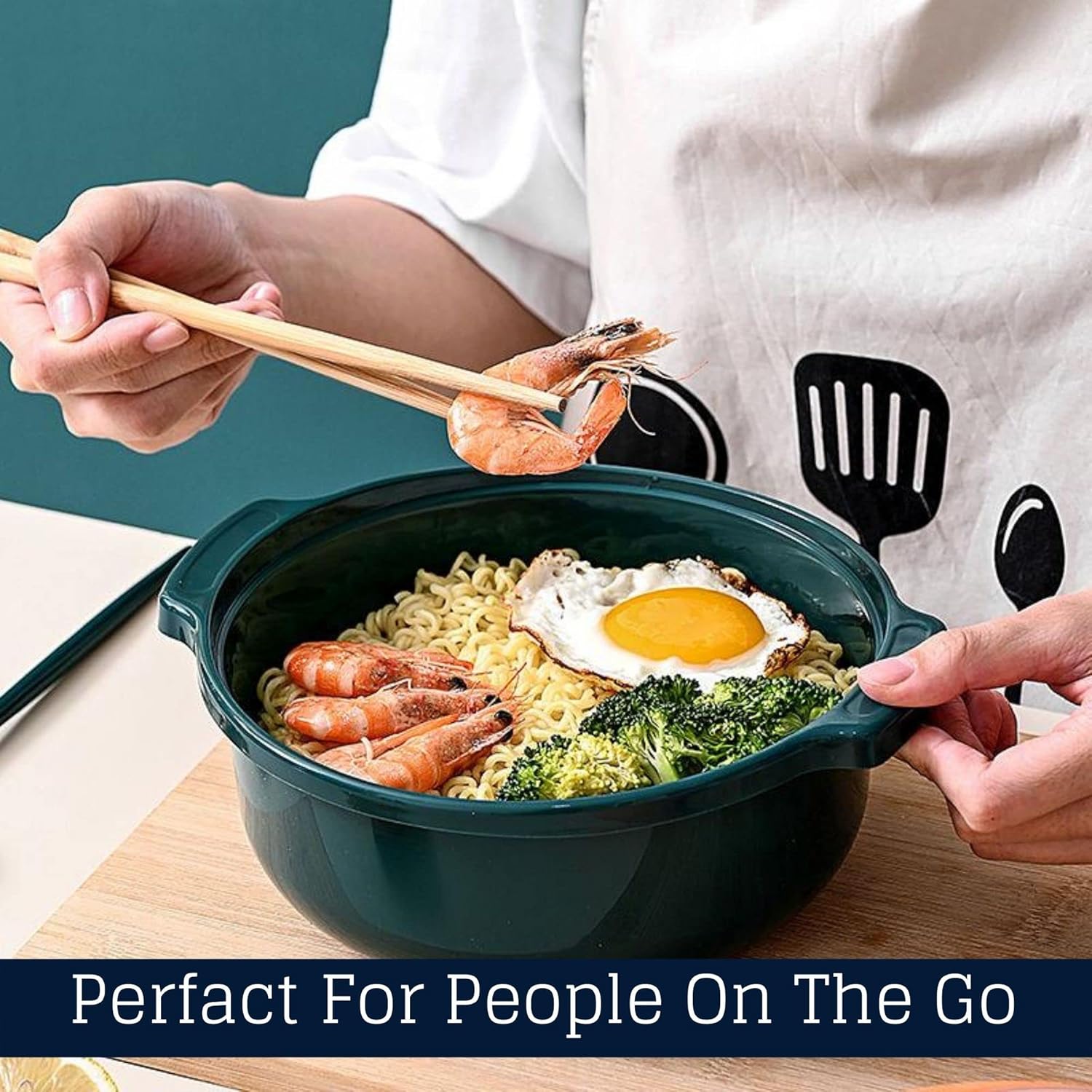 Cocina ramen apta para microondas, cuenco para fideos ramen Easy Mac, cuencos para microondas con pasta, fideos ramen con tapas, ideales para