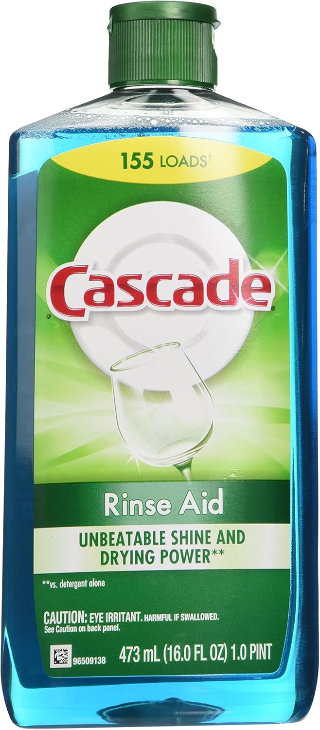 Cascade Ayudante de enjuague, agente de enjuague para lavavajillas, aroma original, 16 onzas líquidas