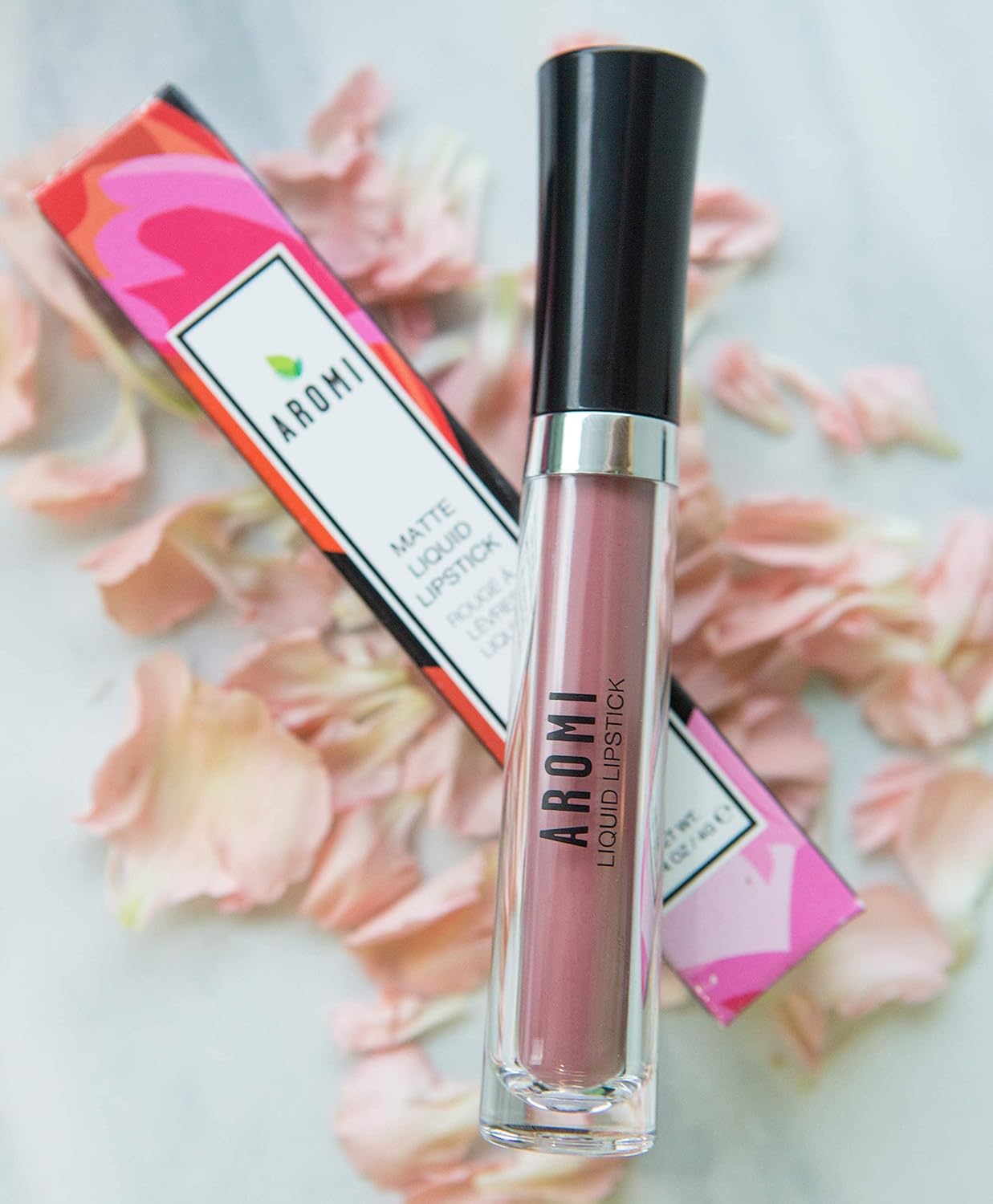 Aromi Lápiz labial líquido Pink Nude mate, color beige rubor, lápiz labial de larga duración, vegano, libre de crueldad, uso durante todo el día,