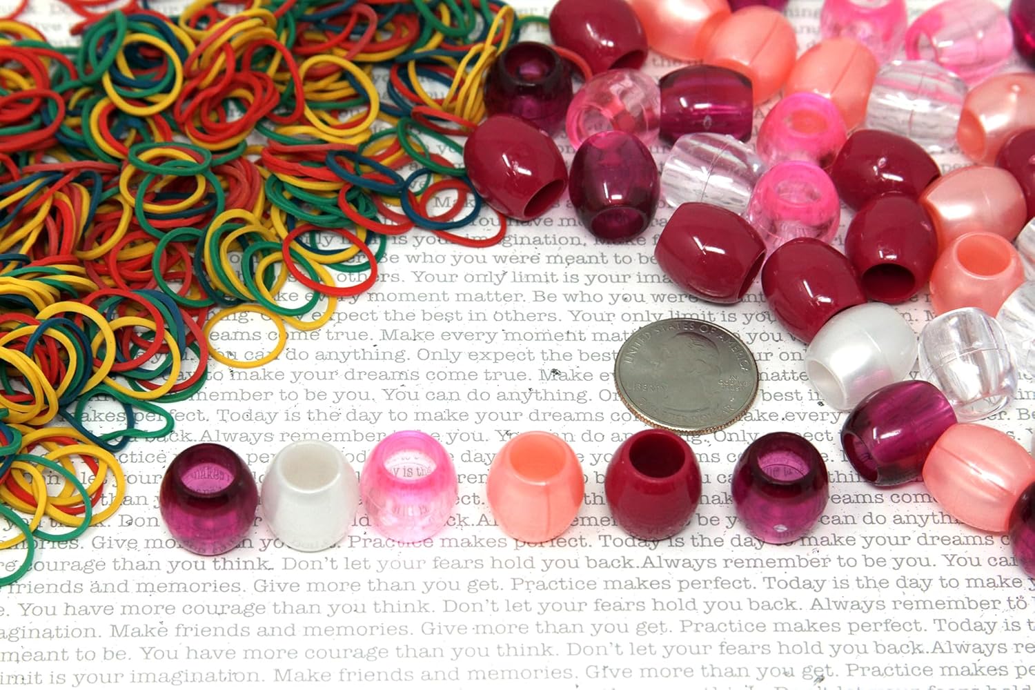 Alrededor de 60 cuentas de poni de alta calidad, extra grande de 0.709 x 0.591 in, cuentas de pulsera geniales para trenzas de cabello y