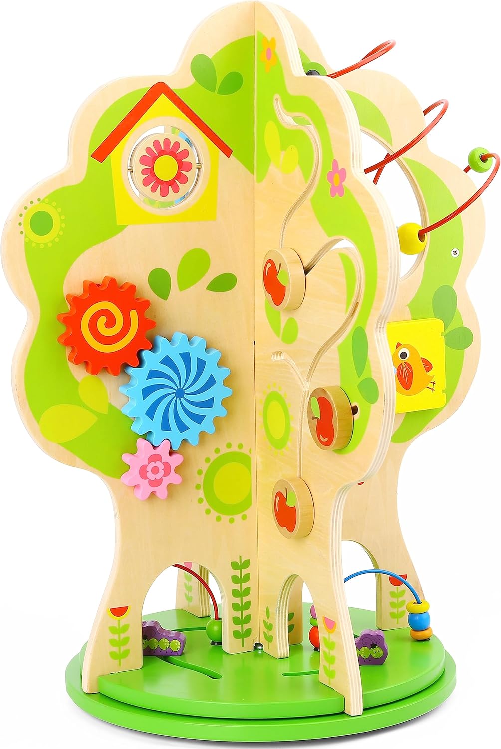 Dakin – Mesa giratoria de centro de actividades para niños pequeños, mesas de actividades de madera, cubo de actividades, juguete de madera, juguete