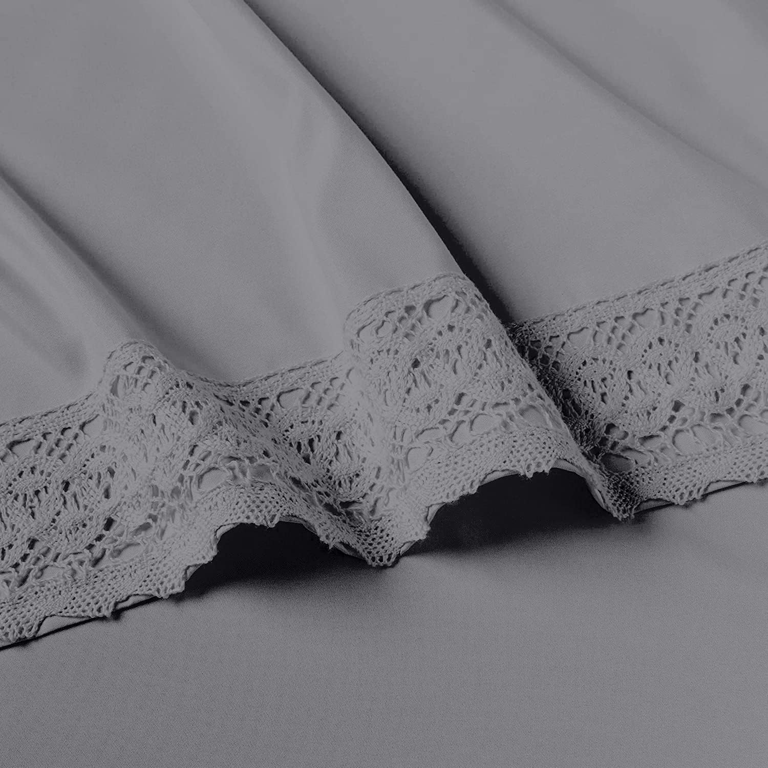 Modern Threads Sábanas de encaje de ganchillo de microfibra suave, sábanas de microfibra de lujo, incluye sábana encimera, sábana bajera con