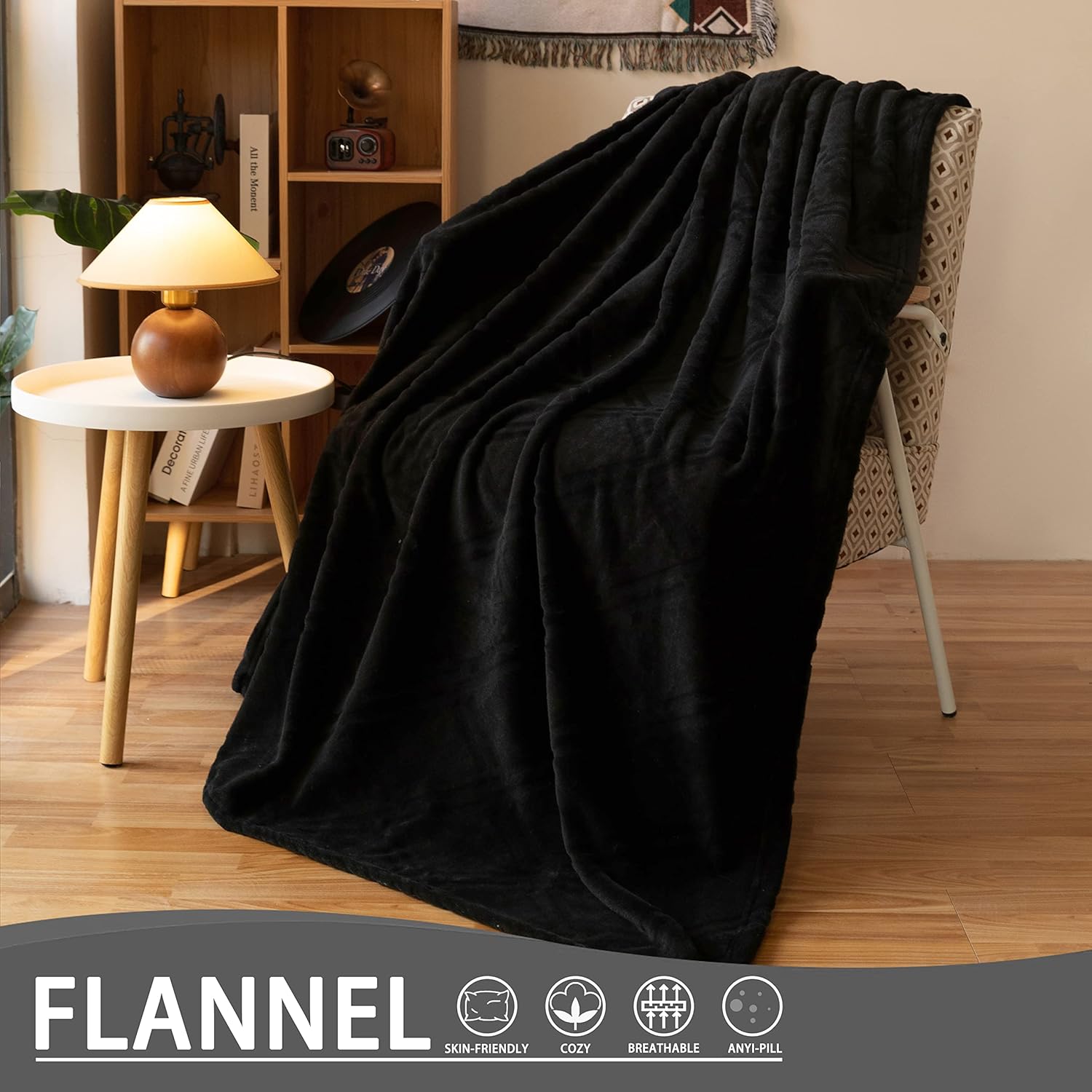 HT&PJ – Manta de franela polar súper suave, ligera, de microfibra, acogedora y cálida como el terciopelo, para sala de estar