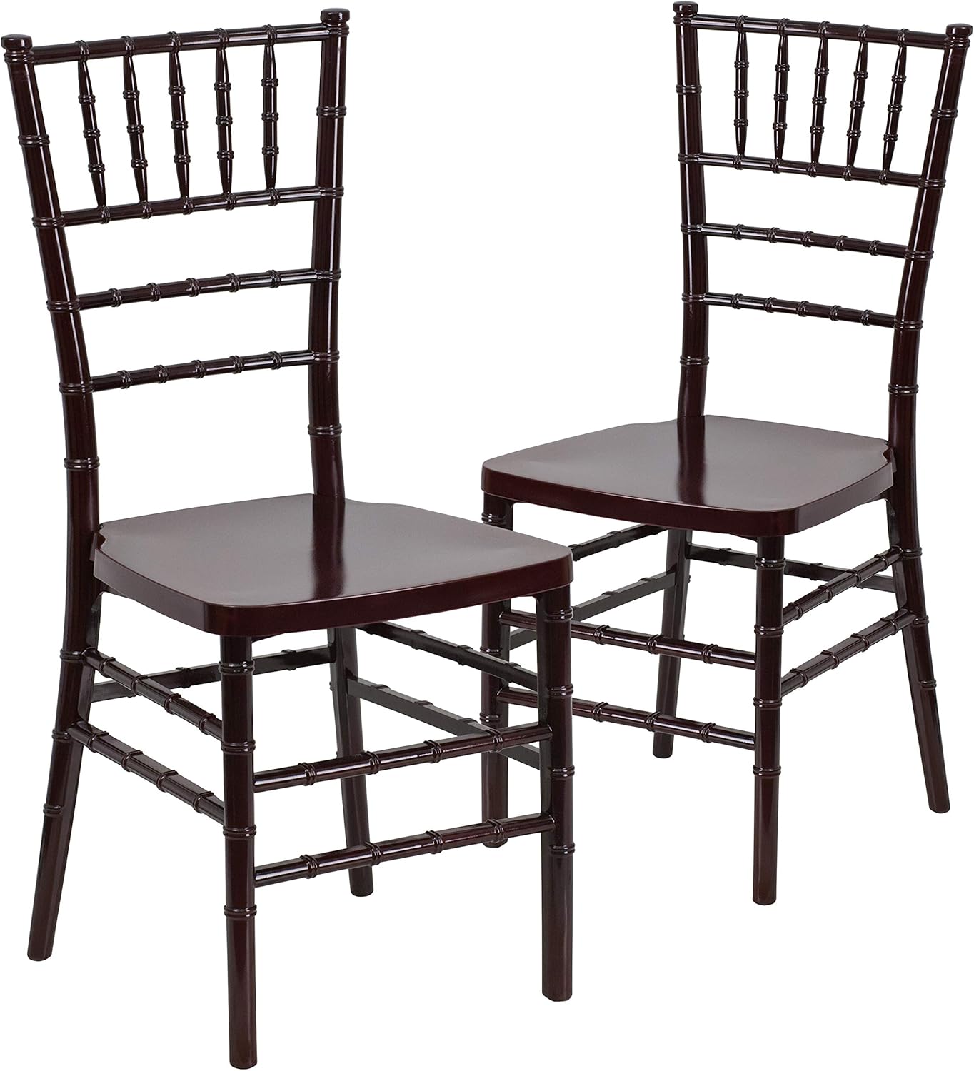 Flash Furniture HERCULES PREMIUM Series Silla apilable de resina de caoba Chiavari