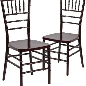 Flash Furniture HERCULES PREMIUM Series Silla apilable de resina de caoba Chiavari Flash Furniture HERCULES PREMIUM Series Silla apilable de resina de caoba Chiavari