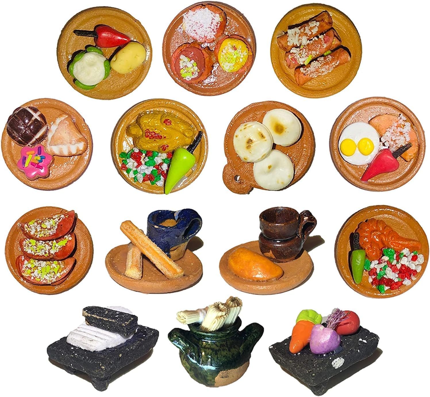 JDProvisions – Decoración de comida mexicana en miniatura para decoración del Día de los Muertos, Día de los Muertos, Ofrendas, Cinco de Mayo (20)