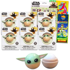 Star Wars Baby Yoda – Bálsamo labial con 6 bálsamos labiales en forma de Baby Yoda en sabor a fresa para recuerdos de fiesta más calcomanías Star Wars Baby Yoda – Bálsamo labial con 6 bálsamos labiales en forma de Baby Yoda en sabor a fresa para recuerdos de fiesta más calcomanías