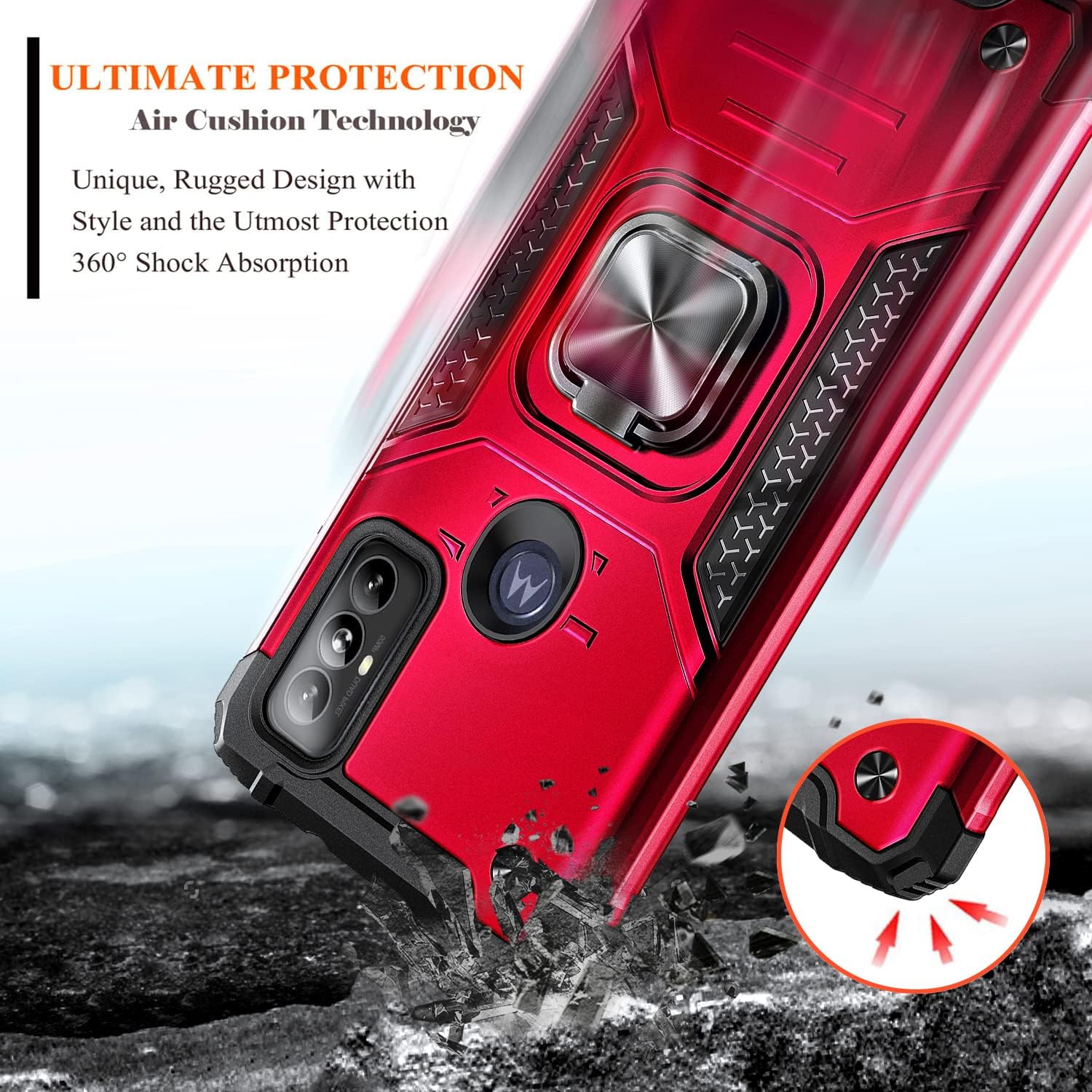 NZND Funda para Motorola Moto G Power 2022 con protector de pantalla de vidrio templado (cobertura máxima), protección de cuerpo completo grado