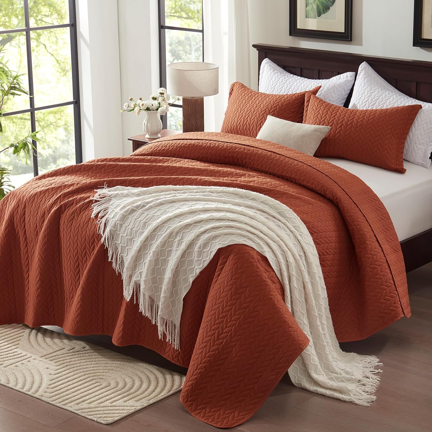 SunStyle Home Umber – Juego de edredón de 2 piezas, tamaño individual, juego de edredón de verano suave de microfibra ligera para todas las