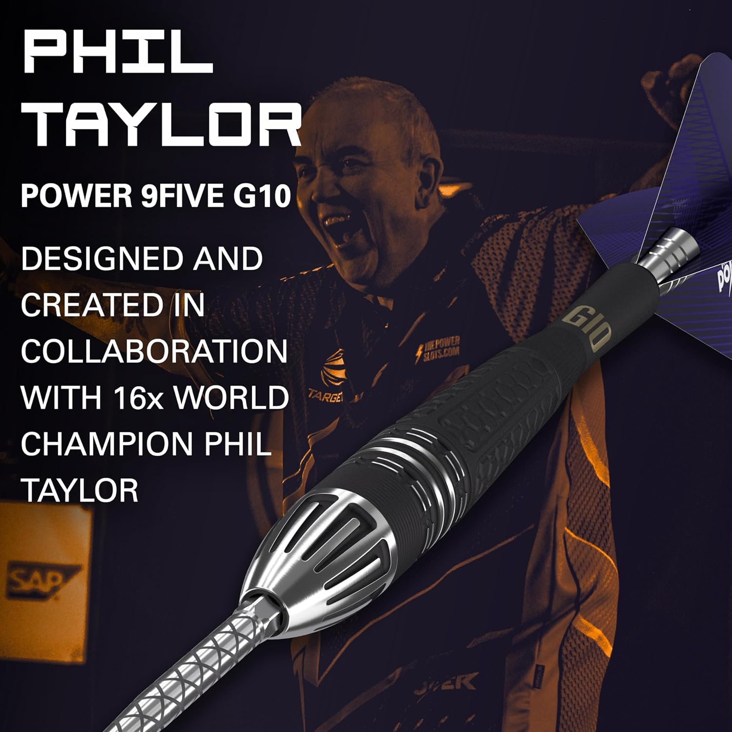 Target Darts Phil Taylor Power – Juego de dardos con punta de acero de punta suiza 95% tungsteno 95% 95%