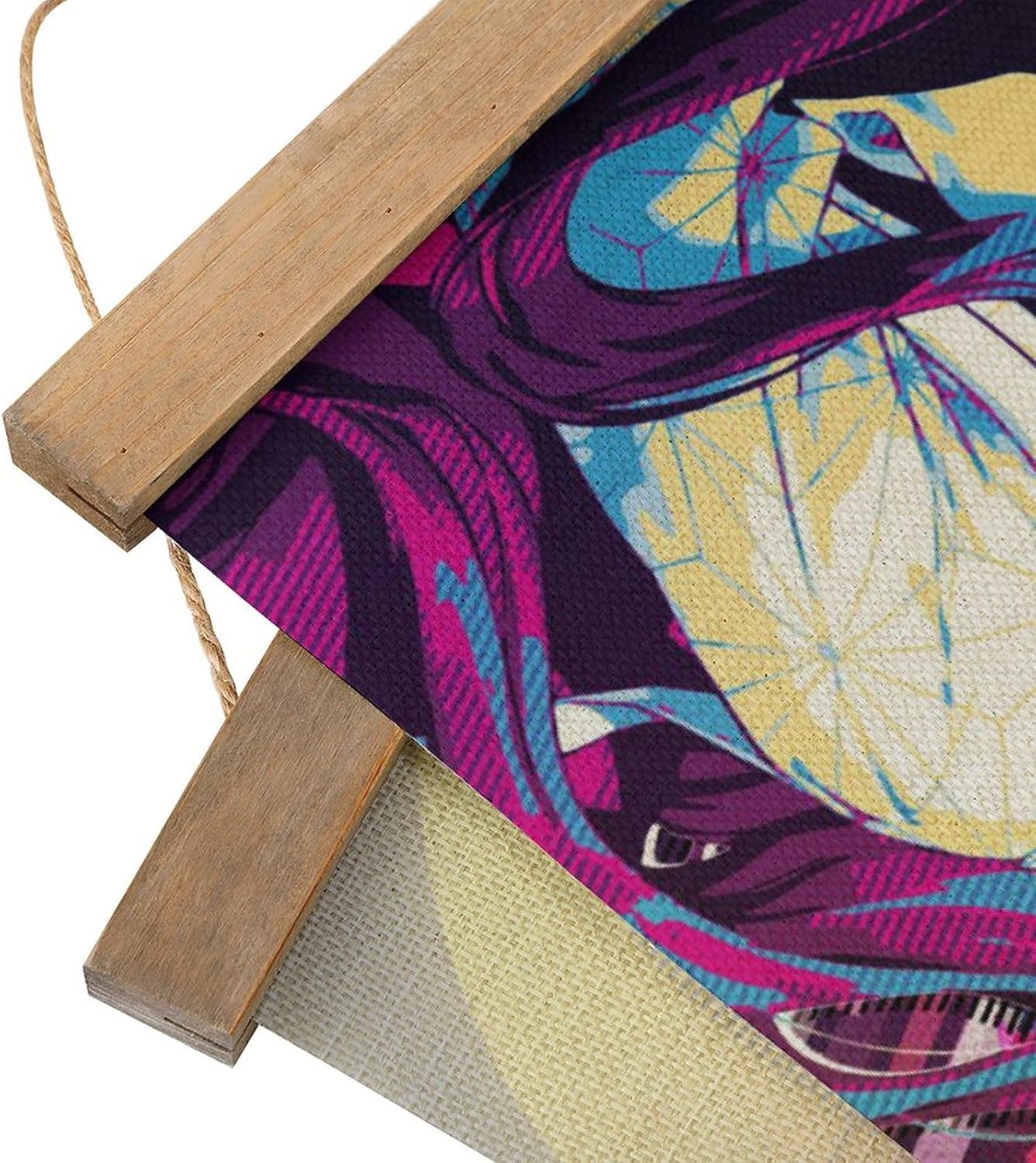 BAWUTZ Bonito póster de desplazamiento de Nezuko Kamado para decoración de pared, cuadros colgantes, marco de madera, kit magnético para decoración
