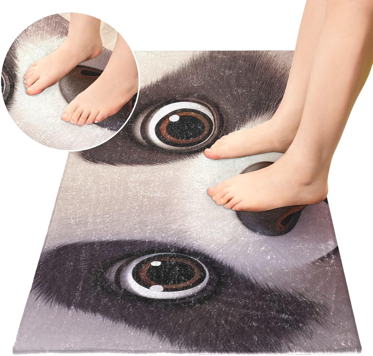 Joisal Lindas alfombras de baño absorbentes con cara de panda, cómoda y antideslizante, alfombra suave y duradera, 39 x 20 pulgadas