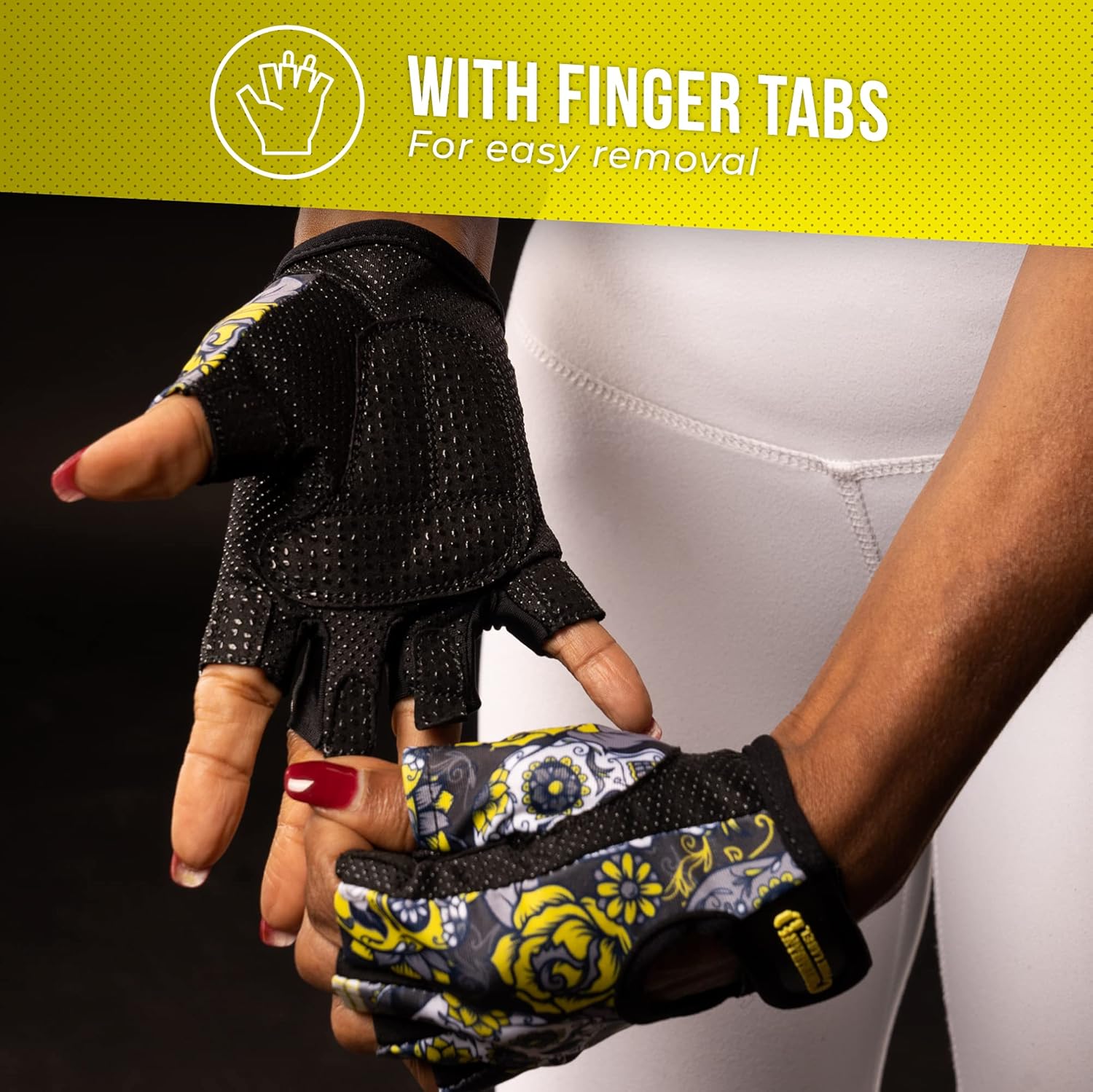 Contraband Pink Label 5237 Designer Series Workout Gloves for Women  Sugar Skull Print Weight Lifting Gloves for Women wGrip-Lock Padding  Gym