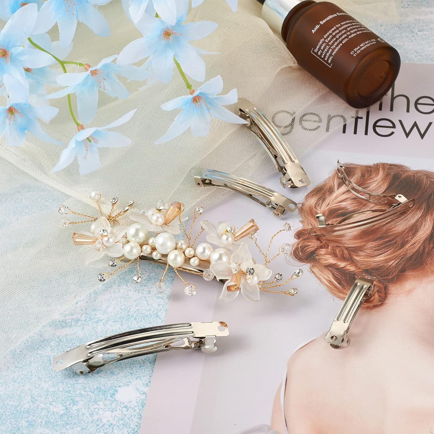 100 pinzas de hierro en blanco con pasador francés, 4 tamaños, 3951593.071 in de largo, platino para hacer accesorios para el cabello