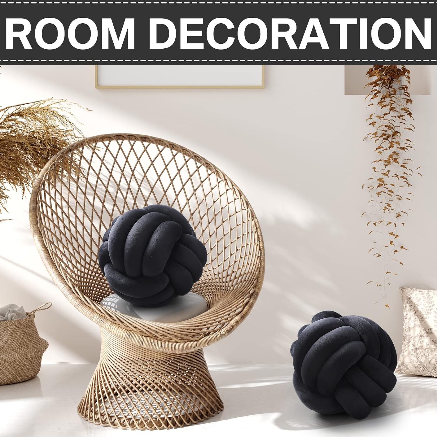 Namalu 2 almohadas con nudo, redondas, de felpa, estéticas, suaves, para aliviar el estrés, lindas almohadas decorativas anudadas para la decoración