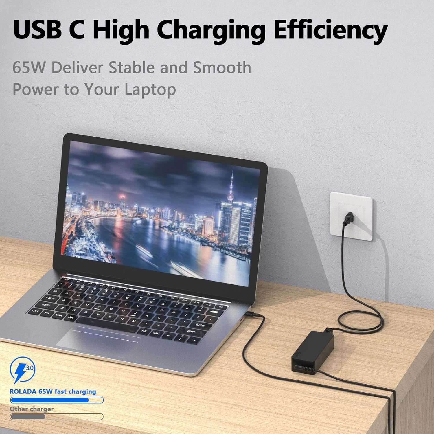 Cargador USB-C de 65 W y 45 W para Lenovo X1 Carbon AC Cable Adaptador Thinkpad Yoga T14 T490 T480 T14s C740 E15 Flex 5 Adlx65ydc2a Adlx65ylc2d