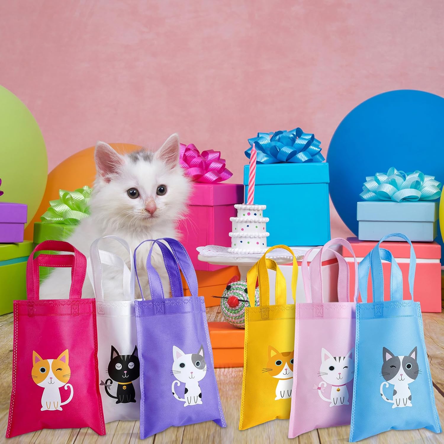 Hosuly 24 bolsas de regalo de fiesta para perros y gatos, bolsas reutilizables para cachorros, bolsas reutilizables a granel para perros y gatos,