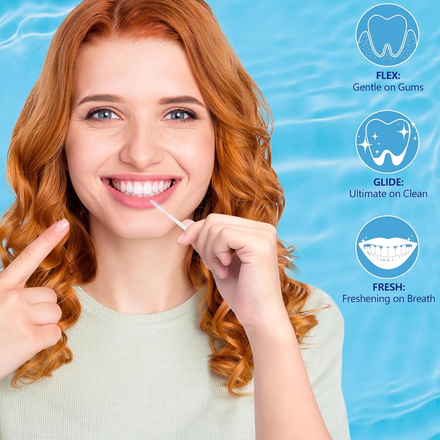 DanTicy Palos de dientes interdentales, palillos dentales de cerdas suaves, palillos de dientes, ayuda a eliminar la placa y los desechos entre tus