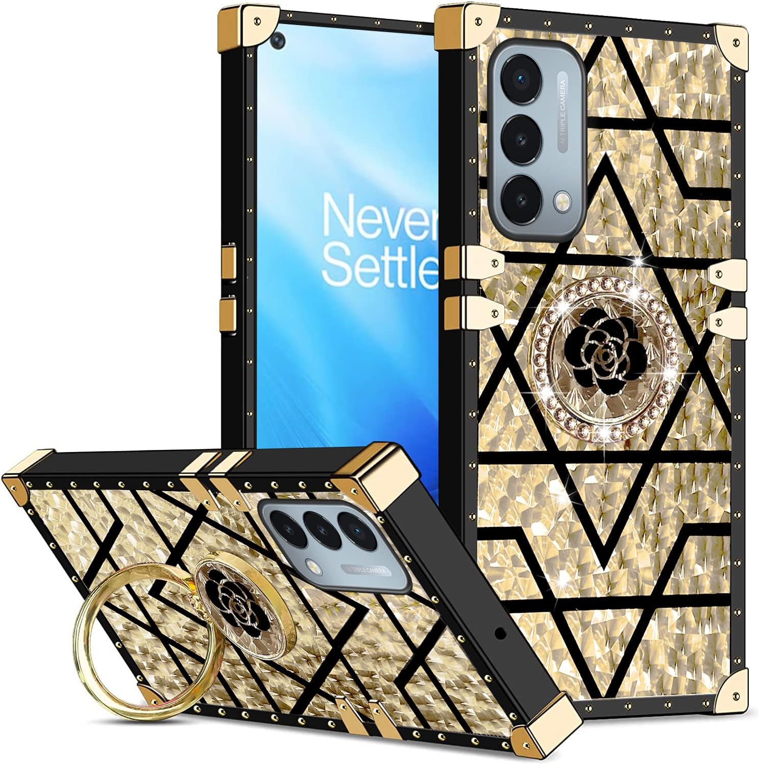 KuDiNi Funda para teléfono Nord N200 de 0.18 oz, N200 para mujer, funda cuadrada, retro, elegante, clásica, elegante, elegante, elegante, de lujo,
