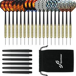 Sportneer Juego de dardos con punta de metal juego de dardos de punta de acero, dardos profesionales, barriles de latón, dardos de punta de metal, Sportneer Juego de dardos con punta de metal juego de dardos de punta de acero, dardos profesionales, barriles de latón, dardos de punta de metal,