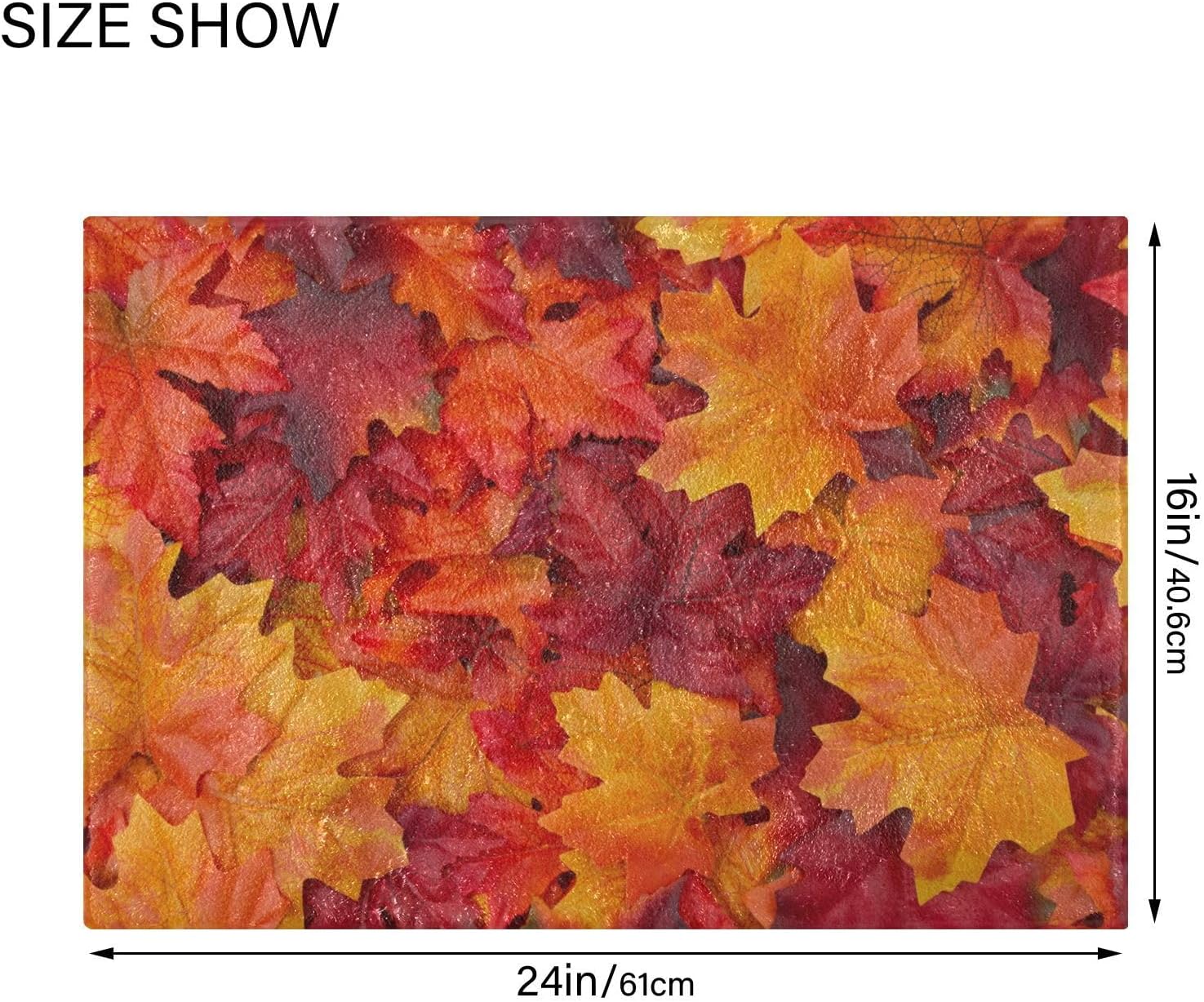 Bathroom Rugs Sets 2 Piece 24×16+24×20 Inch,Soft U-Shaped Contour Toilet Rug Red Maple Leaf Non-Slip Absorbent Bath Floor Mat Carpet Set Water