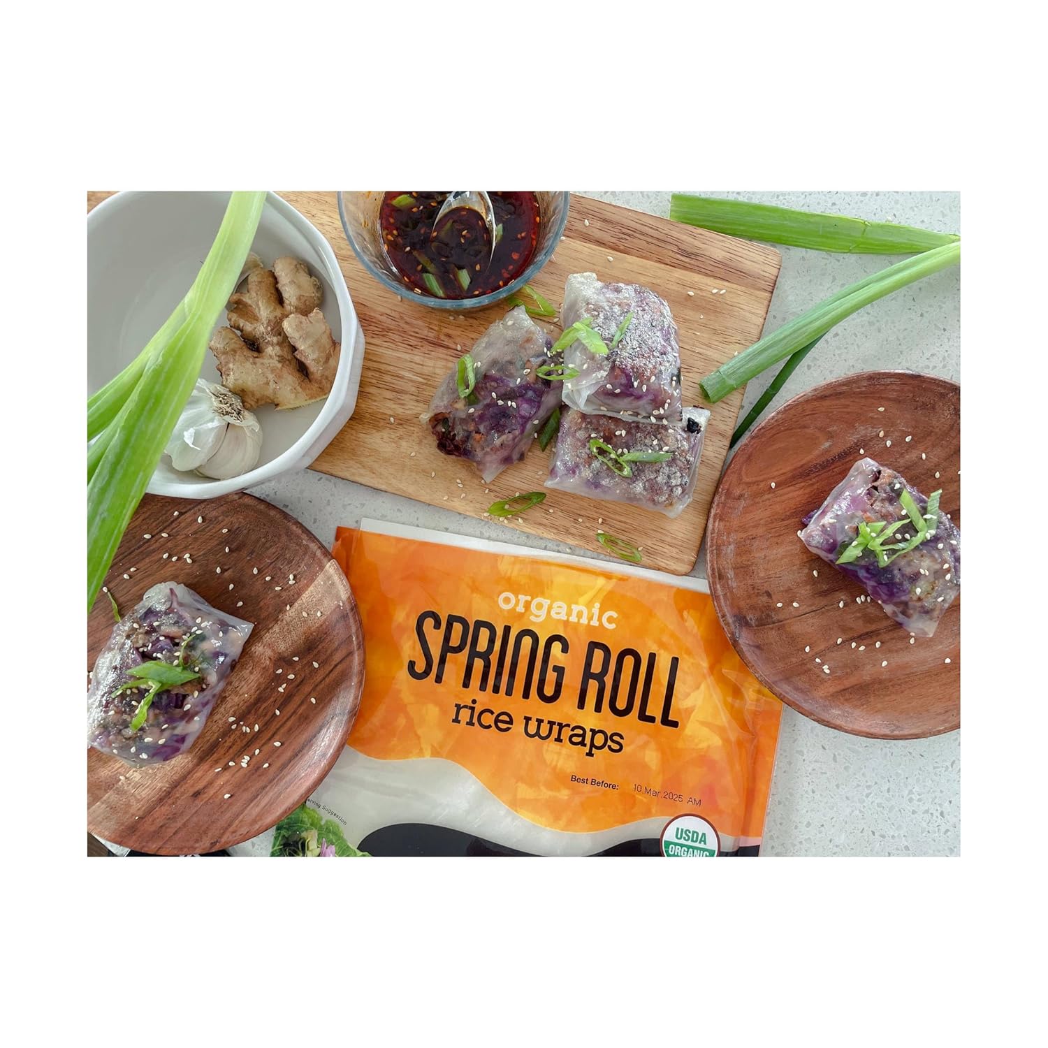 OCEANS HALO – Envolturas de arroz orgánicas Spring Roll, 4.2 onzas