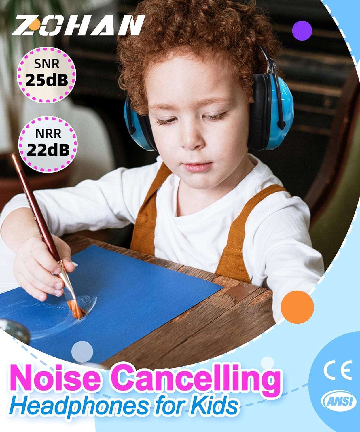ZOHAN 030 Auriculares con cancelación de ruido para niños con autismo y protección auditiva