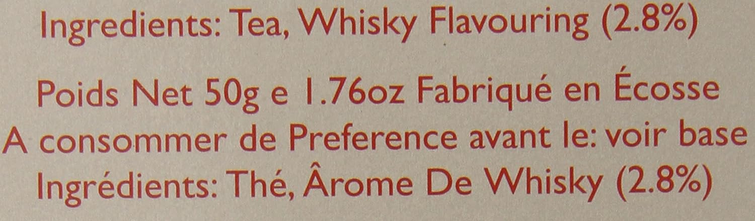 Edinburgh Tea & Coffee Company – Té negro con sabor a whisky, 25 sobres