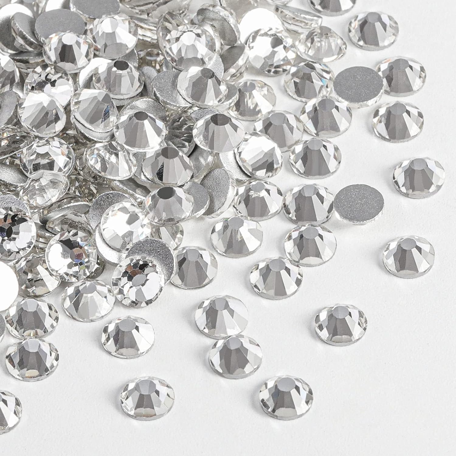 Beadsland Gemas redondas de cristal para decoración de uñas y arreglos artesanales (0.05 a 0.34 pulgadas)