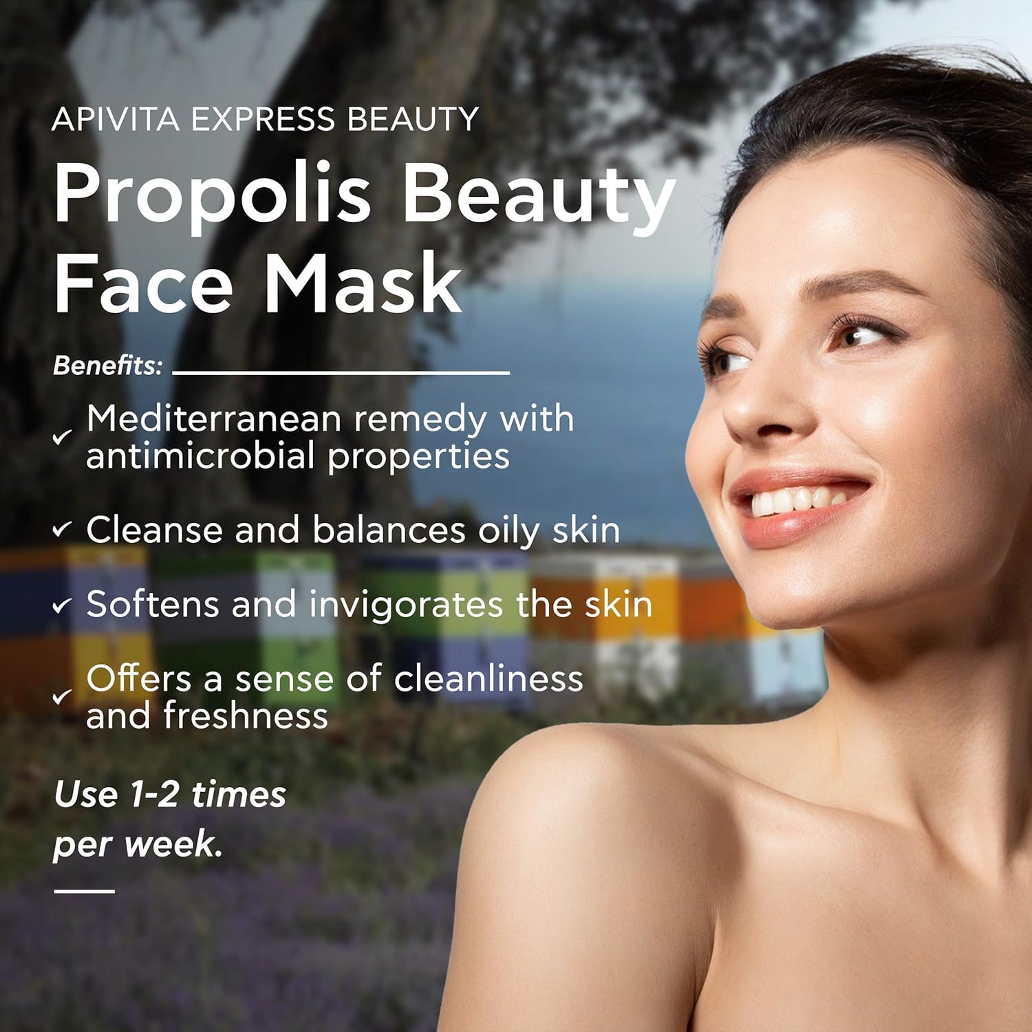 APIVITA Express Beauty – Mascarilla facial, vitamina C, manteca de karité y ácido hialurónico, resplandor instantáneo, suavizante y vitalidad para