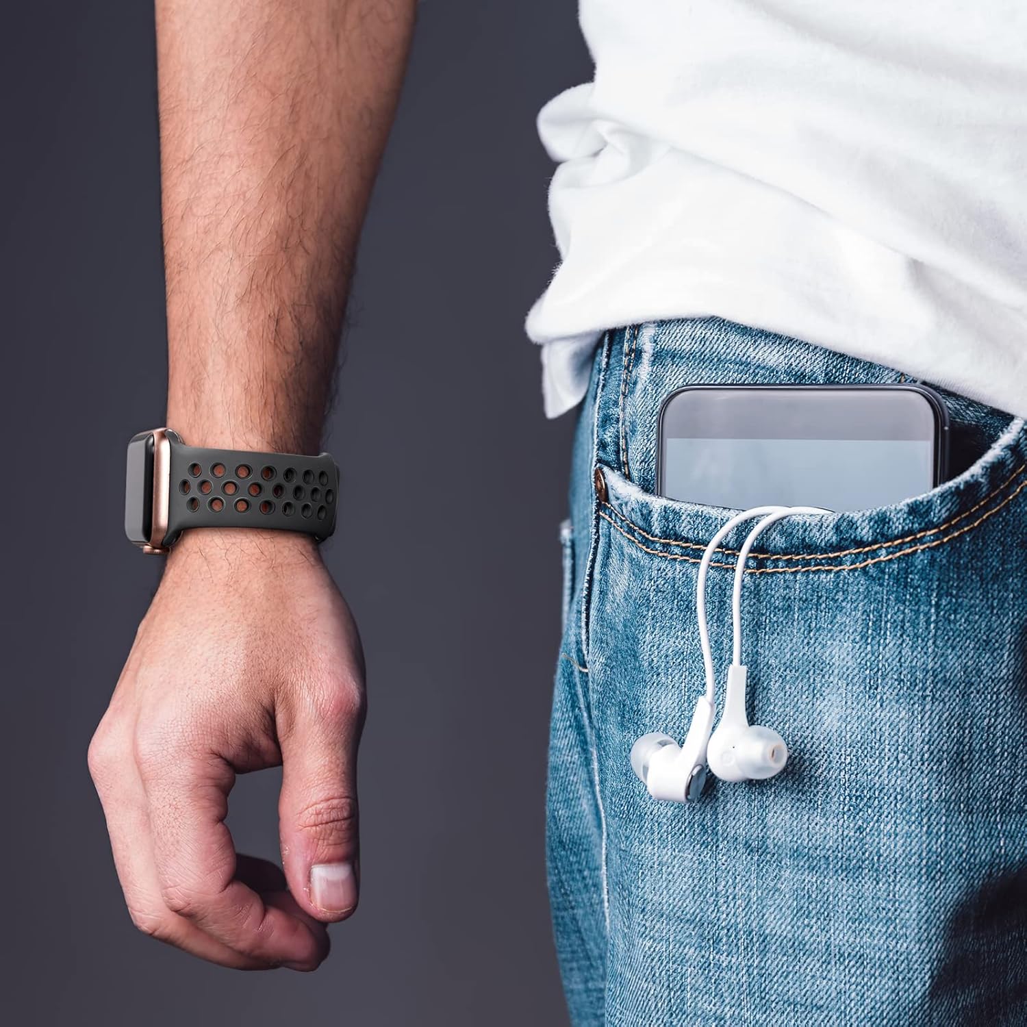 Lerobo Paquete de 3 correas compatibles con Apple Watch de 1.575 pulgadas, 1.496 pulgadas, 1.614 pulgadas, 1.732 pulgadas, 1.772 pulgadas, para
