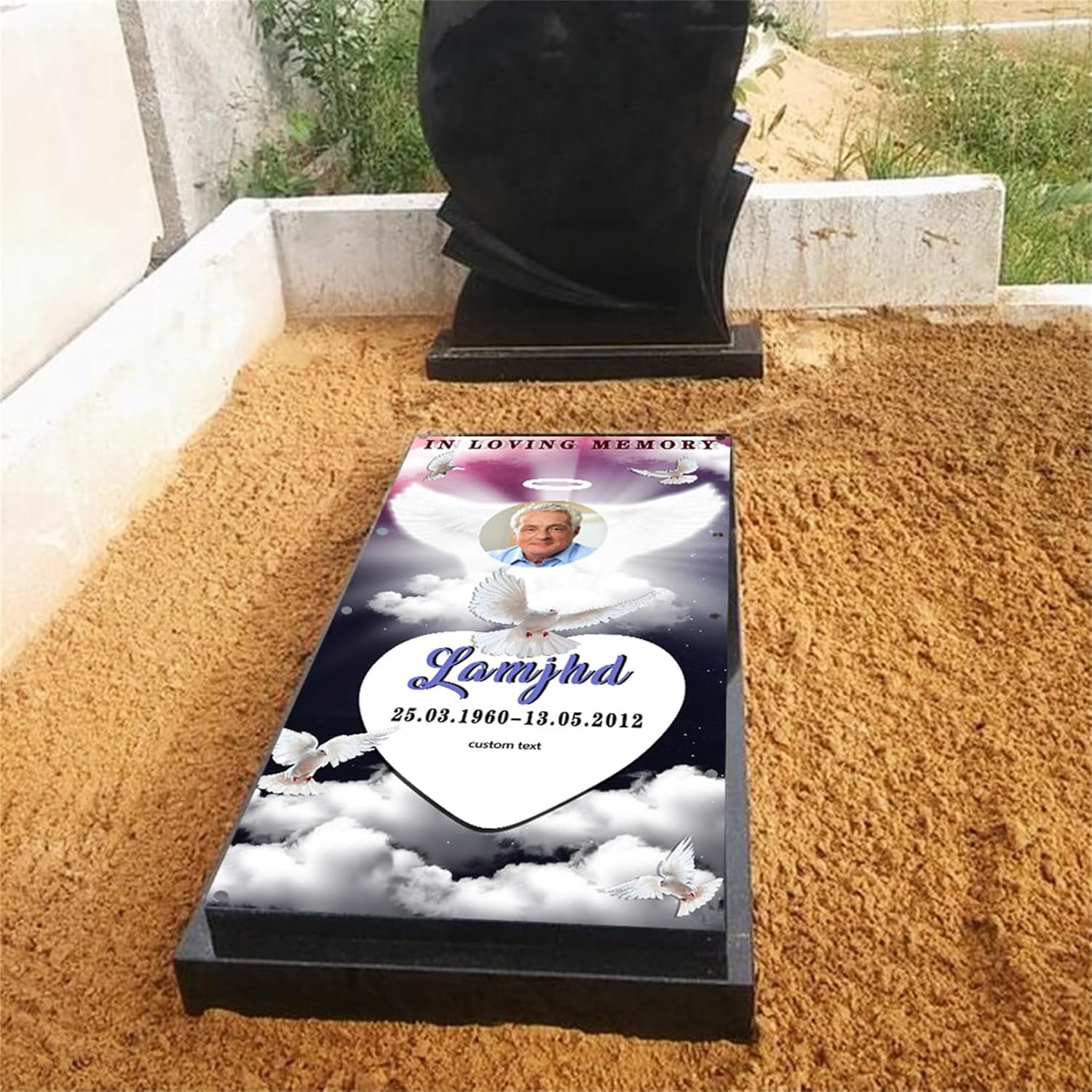 Manta personalizada con foto conmemorativa con tumba, manta de cielo en memoria amorosa, manta para tumba de pérdida de familiatumba, manta para