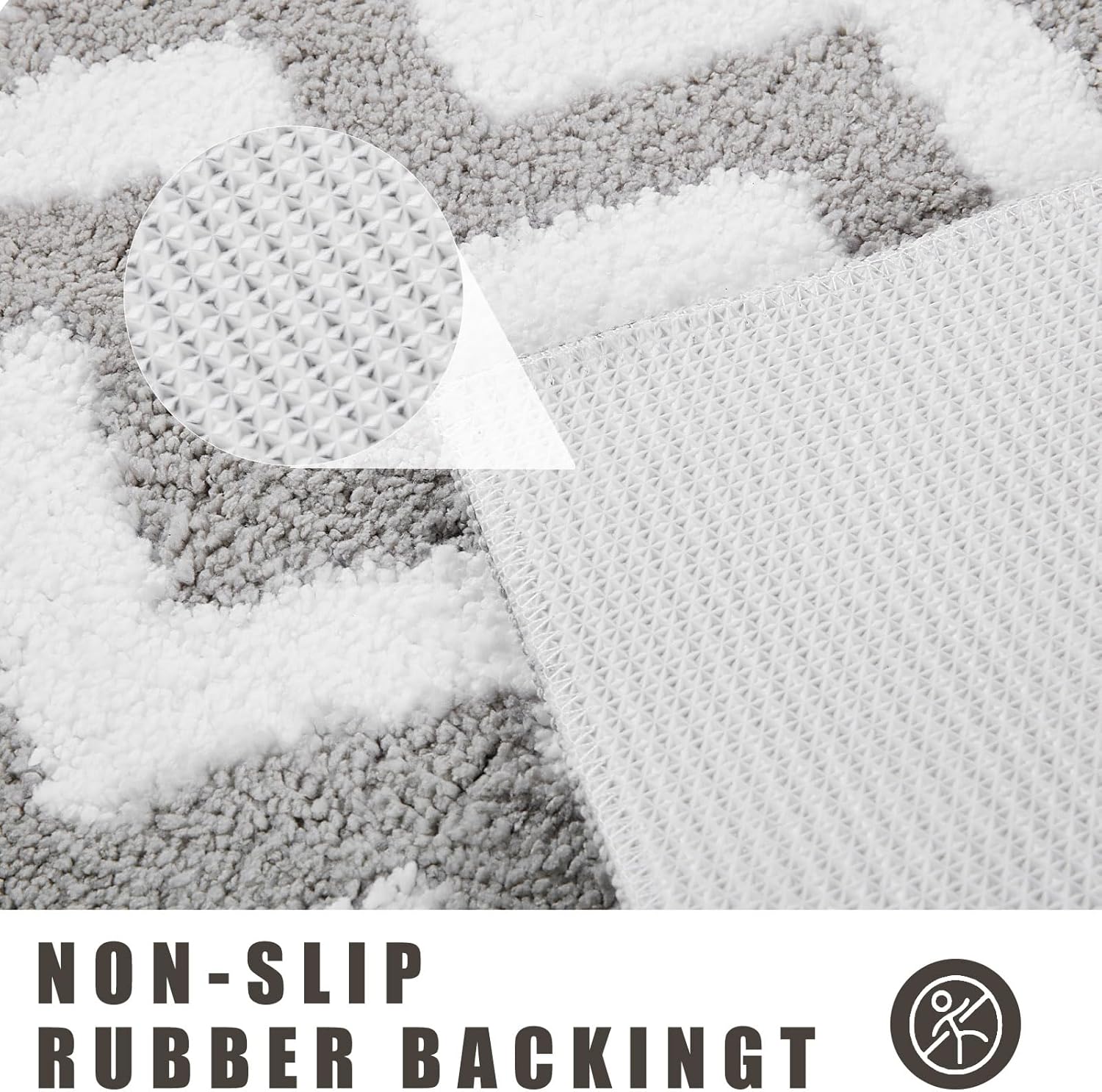 Carmoion Alfombra de baño de felpa de microfibra antideslizante, lavable a máquina y súper absorbente, cómoda y suave alfombra de baño para bañera,