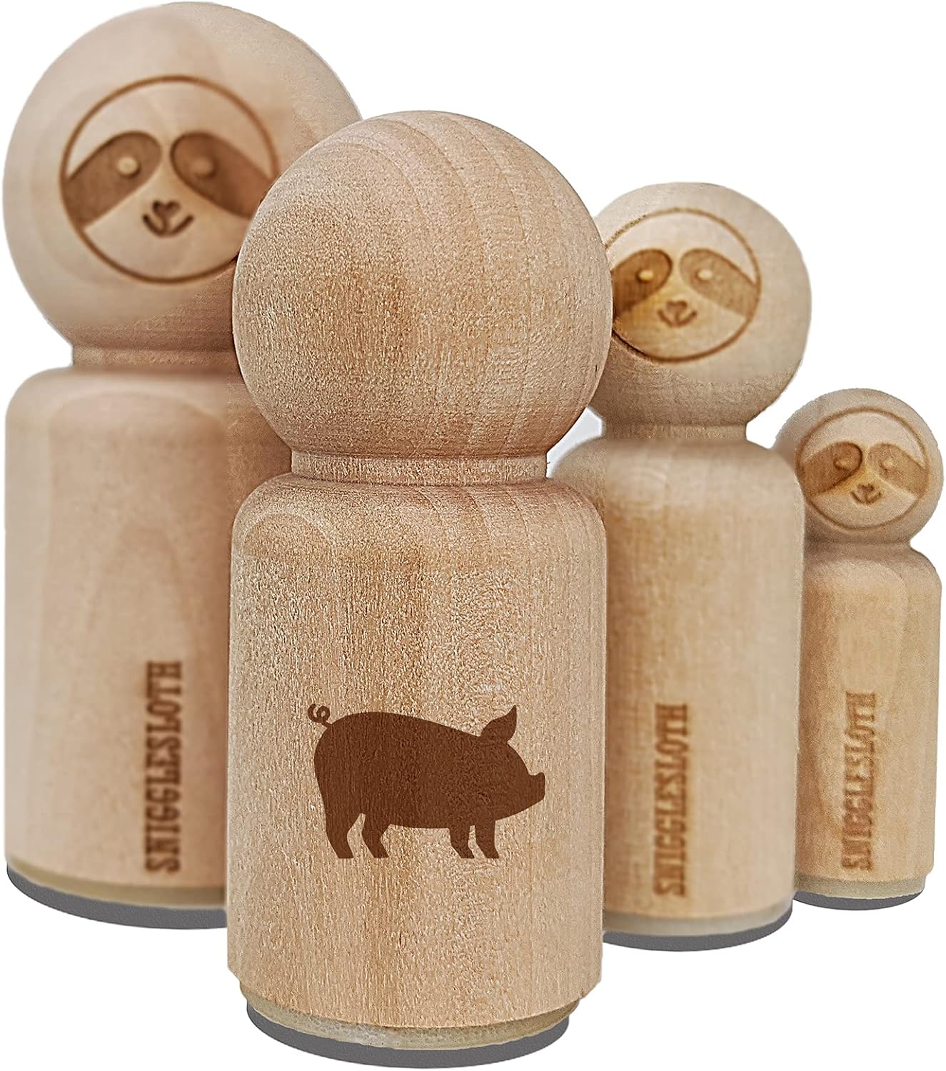 Pig Sideview – Sello de goma de animales de granja para sellar planificadores de manualidades, mini de 12 pulgada