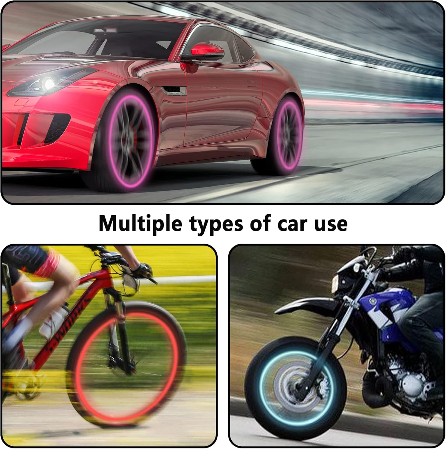 16 tapones fluorescentes para válvulas de neumáticos, accesorios de decoración universales para automóvilSUVbicicletacamionesmotocicletas,regalos