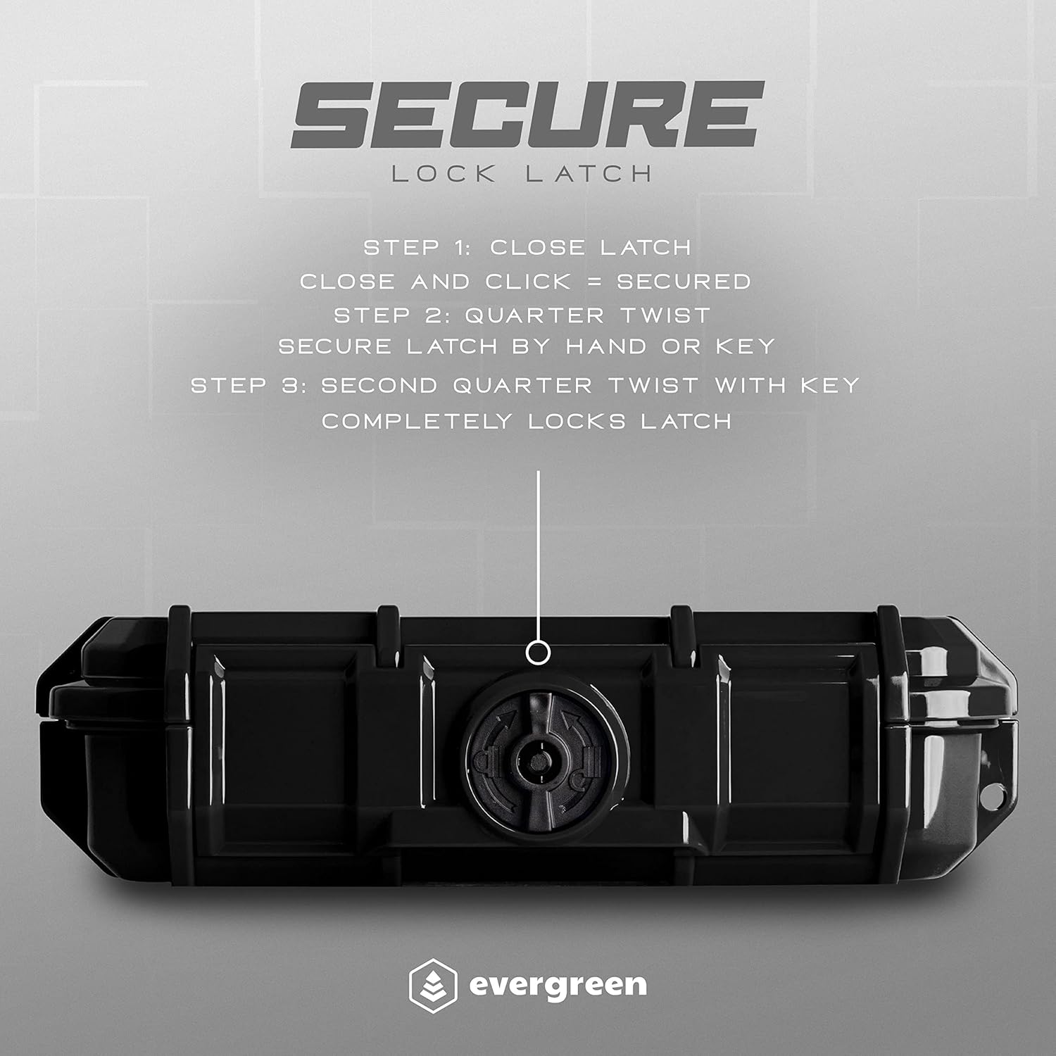 Evergreen Estuche de almacenamiento redondo con cierre de bala para 100 pistolas, seguro para viaje, especificaciones mil, impermeable, fabricado en