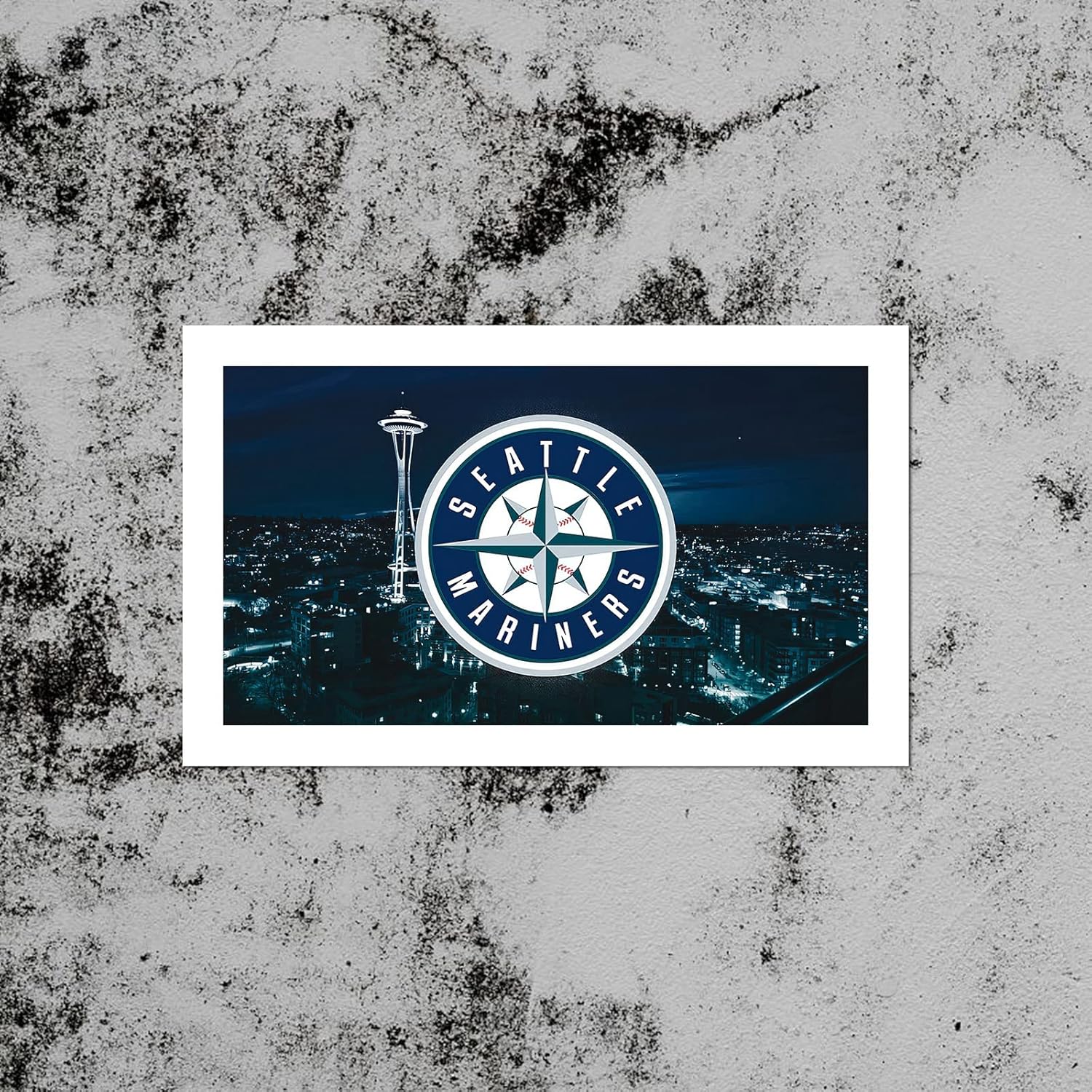 Póster de béisbol de los Seattle Mariners de béisbol, lienzo deportivo, diseño de arte de pared, decoración del hogar (sin marco, 16 x 24 pulgadas)