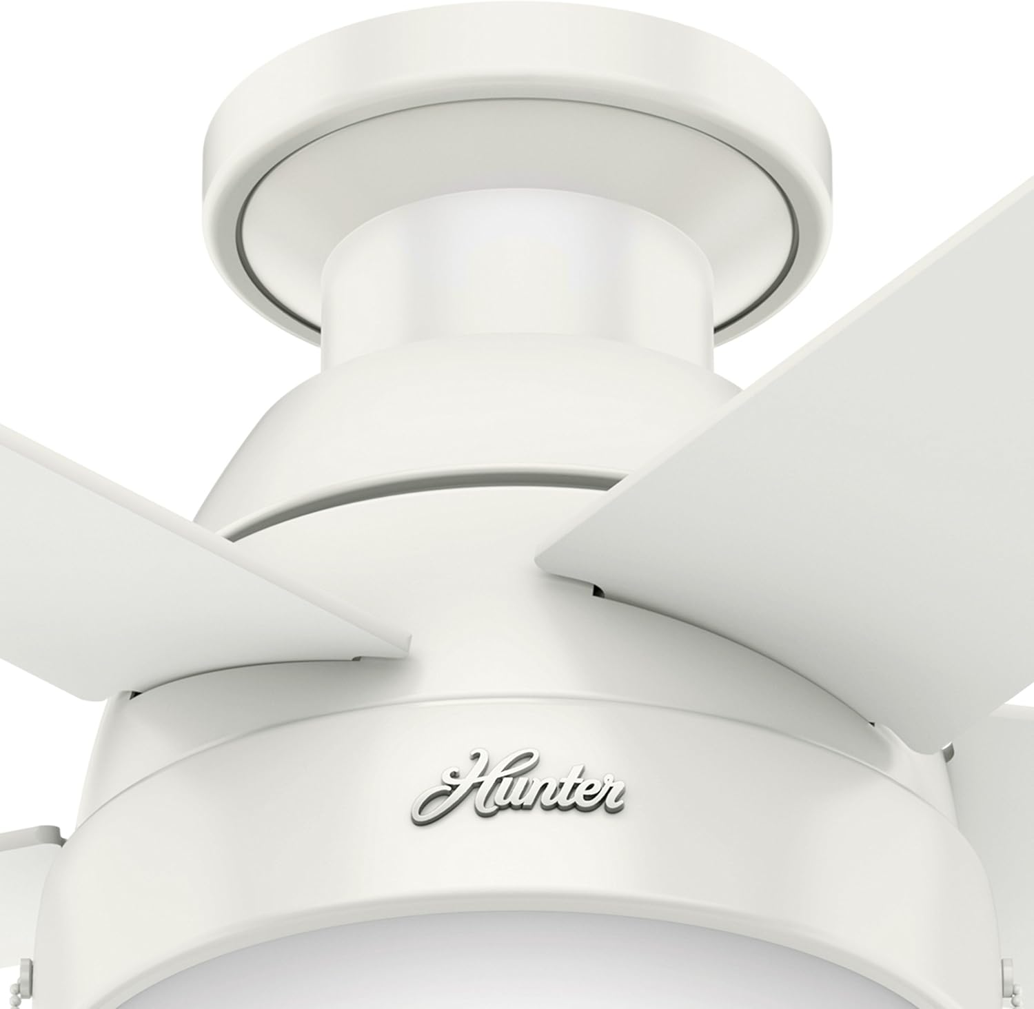 Hunter Ventilador de techo contemporáneo de 46 pulgadas con luz en bronce Premier (renovado) (blanco frío)