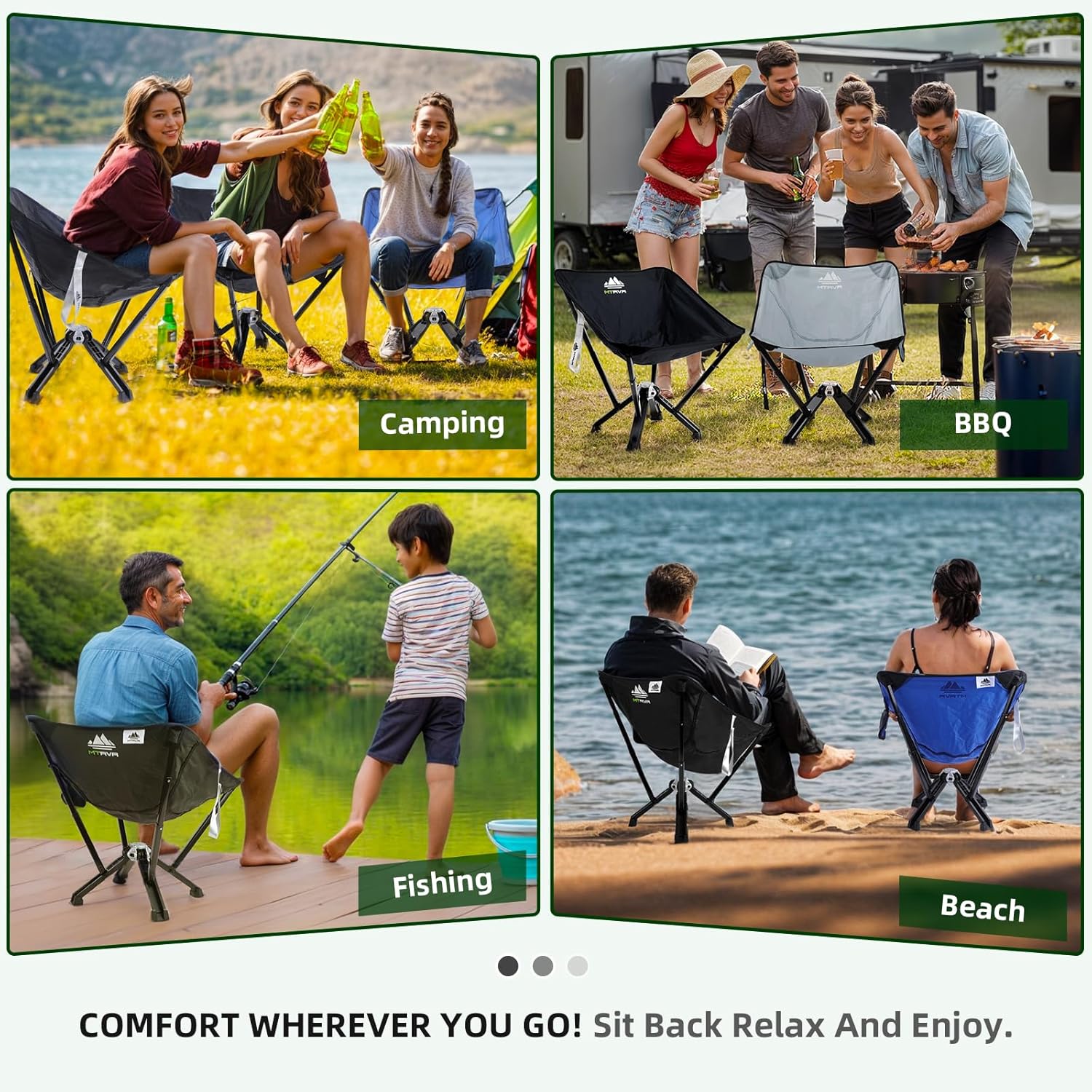 Silla plegable al aire libre y bolsa portátil, equipo de silla de camping para senderismo, mochilero, deporte, fútbol, playa, silla de campamento