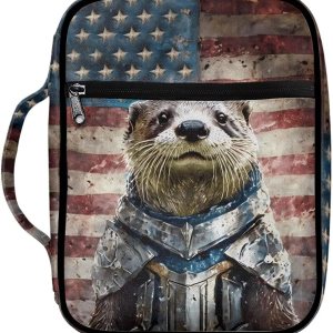 Suobstales Fundas para la Biblia para mujereshombres, fundas para la Biblia, organizador de libros, bolsa de estudio con asa y cremallera, Bandera Suobstales Fundas para la Biblia para mujereshombres, fundas para la Biblia, organizador de libros, bolsa de estudio con asa y cremallera, Bandera