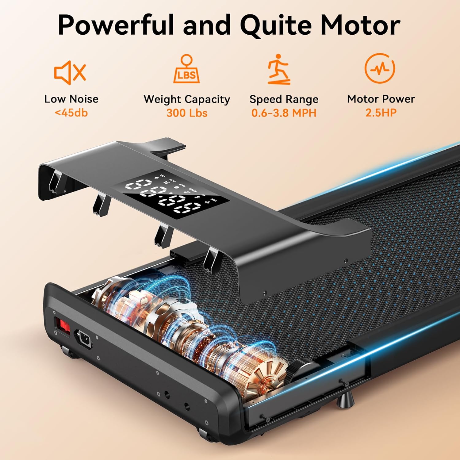 SupeRun Almohadilla inteligente para caminar, caminadora 2 en 1 para debajo del escritorio para el hogar con control remoto o pantalla LED de