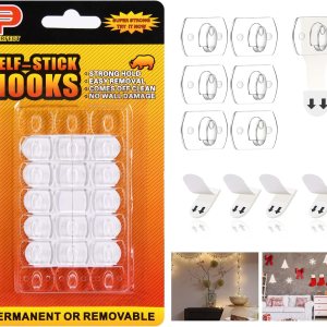 Paquete de 2 mini clips de luz para interiores, ganchos de cadena de luces colgantes de Navidad sin daños con tiras adhesivas, clips de pared Paquete de 2 mini clips de luz para interiores, ganchos de cadena de luces colgantes de Navidad sin daños con tiras adhesivas, clips de pared