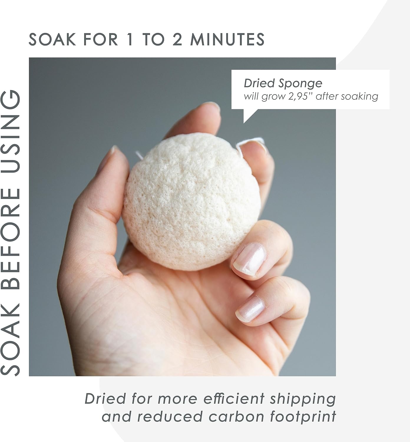 Konjac – Esponja facial (paquete de 4)  100% natural y libre de tintes  No tóxica  Biodegradable  Ecológica  Embalaje sin plástico