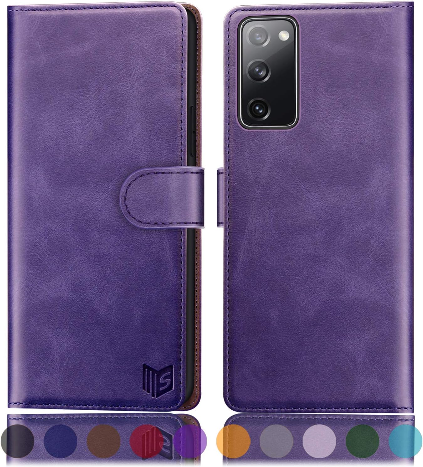 SUANPOT Funda de piel tipo cartera para Samsung Galaxy S20 FE con bloqueo RFID, tarjetero de crédito, libro de folio con tapa para teléfono celular