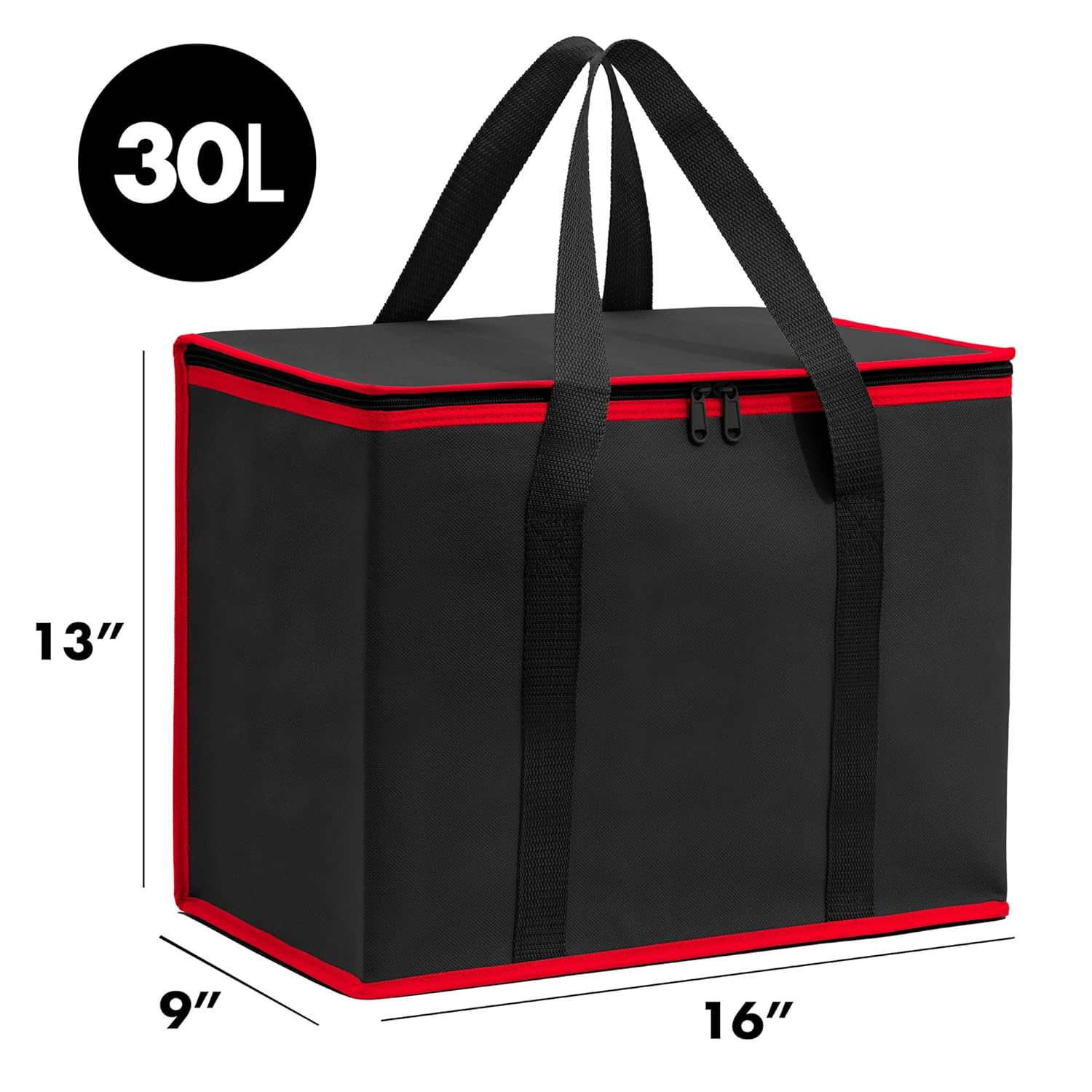 (No fabricado en China) Paquete de 2 bolsas de compras aisladas, bolsa de comestibles reutilizable y plegable, bolsa de aislamiento térmico para