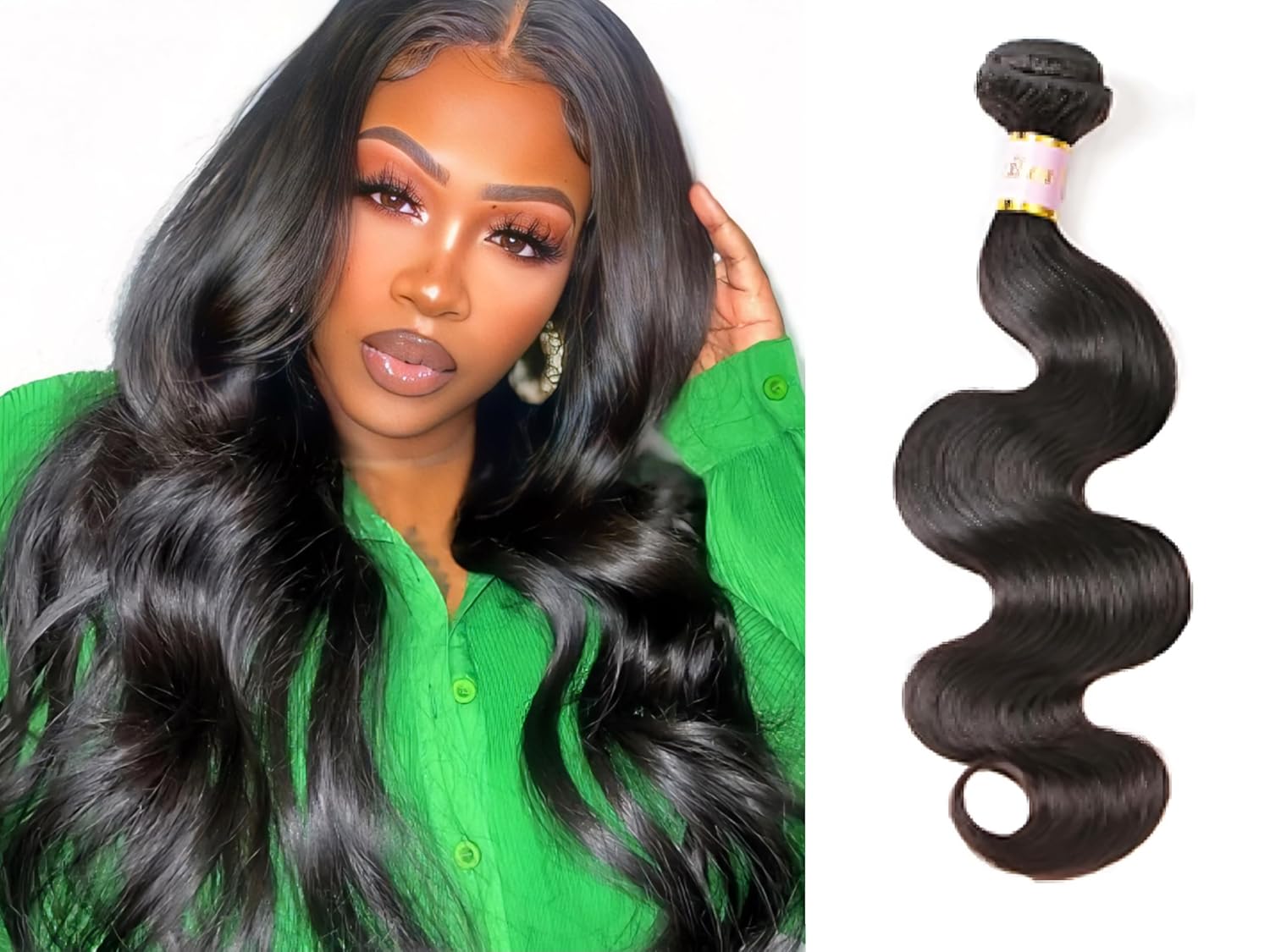 Tinall Manojos de cabello humano ondulado 12A brasileño para mujer negra, 1 manojos de cabello humano de 24 pulgadas, 100% cabello humano virgen sin