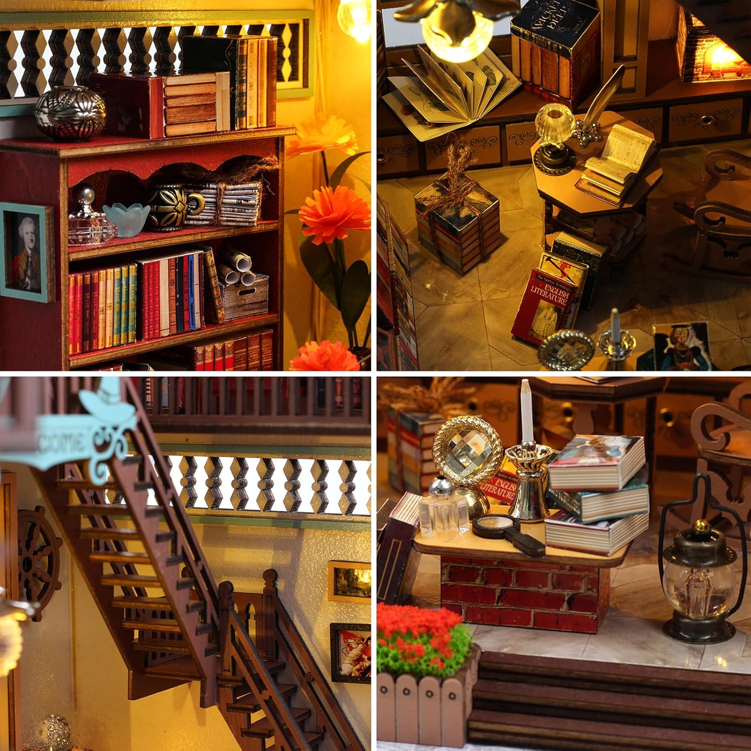 Spilay Casa de muñecas en miniatura con muebles, manualidades de madera para manualidades, casa de muñecas, mini kit hecho a mano, escala 124,