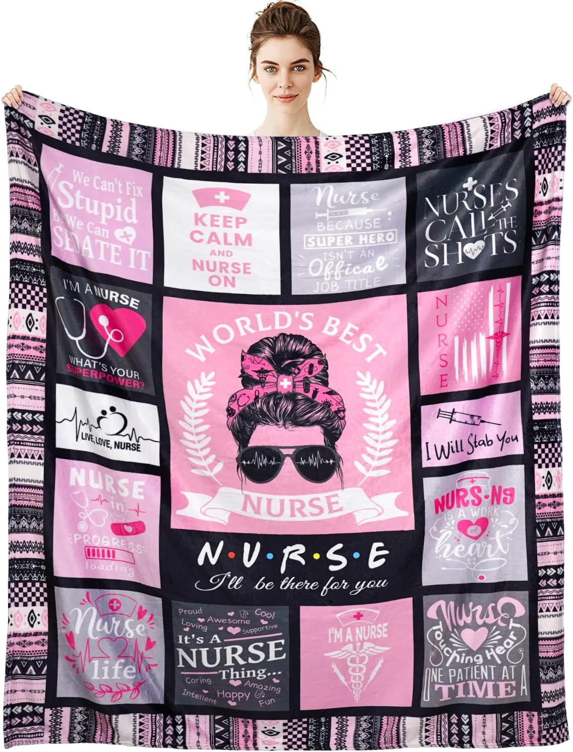 Regalos para enfermeras para mujeres, manta de enfermera, regalos de agradecimiento para enfermeras, regalos de jubilación para enfermeras,
